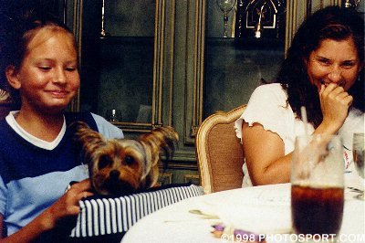 Monica Seles with terminal kids. Please wait for image to load.